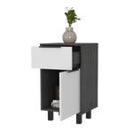 ZUN Kaia Z Nightstand , End Table, Side Table One Drawer, One Cabinet, Four Legs, Superior Top -Smokey B20092090