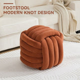 060-Chenille Fabric Modern Knot Design Ottoman Makeup Stool Footstool, Comfortable and Stylish Seat W527P239022