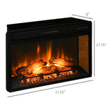 27" Electric Fireplace Insert, Retro Recessed Fireplace Heater with Realistic Log Flame, Remote 68101942