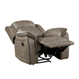 Classic Sandy Brown 1pc Reclining Chair Plush Comfort Pillow-Top Arms Vertical Tufting Solid Wood B011P173410