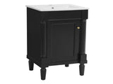 18" French Style Bathroom Cabinet with Storage, Small Space Solution with Ceramic Sink, Adjustable N710P415332B