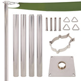 12FT Heavy Duty Stainless Steel Canopy Pole With Base Plate,Suitable for W465P272035