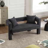 COOLMORE Modern Chenille Loveseat Sofa , Comfy Upholstered 2-Seater Sofa, Small Loveseat Accent W395P224847