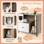 ZUN Cat Litter box with Cat scratching post, Cat Apartment, Cat House, locker 88610669