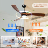 52 "3 solid wood leaf ceiling fan lights W2878P254289