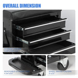 3-Drawer Tool Chest Rolling Mechanic Seat with Tool Trays,350lbs Max Weight Capacity,Black W2660P276699