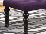 Leviton Fabric Tufted Turned Leg Dining Bench, Purple T2574P164617