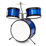 14"x10" 3-Pieces Junior Kids Drum Set Kit Pedal Drum Stick Wrench Drum Stool Dark blue 27761047
