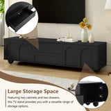 ON-TREND Cream Style TV Stand with Arched Doors & 2 Drawers for TVs up to 75", Minimalist Media N721P205779B