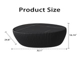 Black Sintered stone Top goose eggs Shape Leather Coffee modern Sofa Table for Living Room furniture W3081P338226