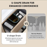 72" Wall-Mounted Bathroom Vanity with Sink, Floating Bathroom Storage Cabinet with Stone Resin W1573P211189