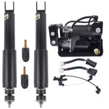 Pair Rear Shock Absorbers Air Compressor Pump Set For Cadillac Escalade Chevrolet Suburban Tahoe 84710593