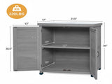 Potting Bench with Storage Cabinet and Metal Table Top for Outdoor Patio,Outdoor Work Station Table 93815704
