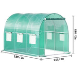 Walk-in Tunnel Greenhouse, 9.8 x 6.6 x 6.6 ft Portable Plant Hot House w/ Galvanized Steel Hoops, 1 W3280P326649