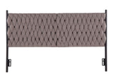 Queen Size Headboard in Black Metal and Grey Fabric B202P223758