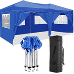 ZUN 10'x20' Folding Canopy with 6 Removable Sidewalls Outdoor Event Shelter UPF 50+ Gazebo Portable W2185P191604