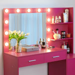 ZUN Vanity Desk with Mirror and Lights, 46.4IN Dressing Table with 2 Large Drawer&Large Vertical 04825507