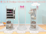 White, bow-patterned, MDF painted finish, 1-door, 1-shelf, rotatable 31262529