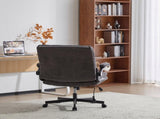 Criss Cross Legged Office Chair with Flip-Up Back Built-In Dynamic Airbag Lumbar Support, Wide Seat 48799744