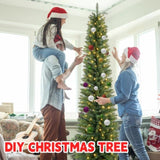 Artificial 7ft Green pencil Christmas Tree with 469 PVC Branch Tips, 200L Warm white led, Foldable 30842931