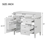 36'' Bathroom Vanity without Top Sink, Modern Bathroom Storage Cabinet with 2 Drawers and a Tip-out N710P186084K
