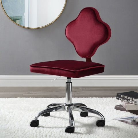 ZUN Red Swivel Office Chair with Casters B062P209416