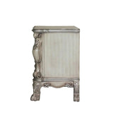 Solid Wood Nightstand with 2 Drawers in Vintage Bone White Finish B016P256472