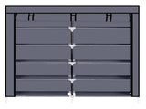 7 Tiers Portable Shoe Rack Closet Fabric Cover Shoe Storage Organizer Cabinet Gray 69880687