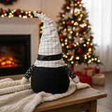 2 PCS Set Christmas Gnome Figures Dcor 10.2x5.5x23.5 inches, Featuring Fabric Sitting Gnomes with 32892440