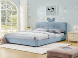 Full Size Kids Upholstered Bed with Oversized Rabbit Ear Headboard, LED Light & 4 Storage Drawers, W1413P384925