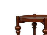 Classic Solid Wood Round Side Table with Lower Shelf W3137P506941