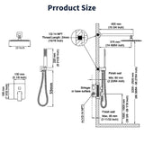 ZUN Shower System Shower Faucet Combo Set Wall Mounted with 10" Rainfall Shower Head and handheld shower T3177P269095