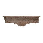 ZUN 31.5x7x9.5" Timeless Fir Wood Floating Wall Shelf with Floral Motif W2078P223129