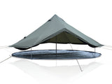 4 Season Bell Tent 13.1FT, Green Waterproof Glamping Yurt Tent with Stove Jack, Fits 8 People Family W3636P456623