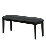 ZUN Black Bench Dining Room Upholstered Seat Gray Fabric Bench Simple Modern design B011P246313