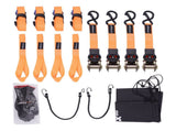 S-Hook 15ft Ratchet Tie Down Set 2200 lb 1 inch Safety Clip Motorcycle Orange 60422076