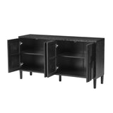 U_Style 59.8" 4-Door Sideboard,Hidden Handle,Distinctive Solid Ash Veneer Buffet with Storage, N711P290714B