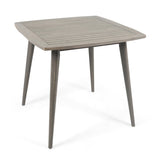 ZUN Outdoor Square Acacia Wood Dining Table with Straight Legs, Gray 63258.00GRY