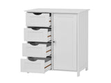 White Bathroom Storage Cabinet, Floor Cabinet with Adjustable Shelf and Drawers W40914883