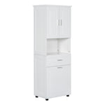 ZUN Tall Bathroom Cabinet with Laundry Basket, Large Space Tilt-Out Laundry Hamper and Upper 38181929