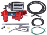 Diesel Gasoline Fuel Transfer Pump 20GPM 12V w/Oil Meter for Gas Diesel Kerosene 71597434