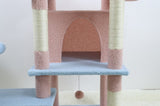 71 inch flower cat tree with large condo removable flower cushion and hammock blue W243P326628