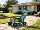 Rolling Garden Cart with Seat, 400 lbs Capacity, Heavy-Duty Wheeled Work Stool, for Lawn, Patio & 65595451