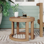 ZUN Outdoor Acacia Wood Side Table, 18" Solid Side Table for Patio, Pool, Porch 72306.00BRN