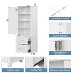 ZUN Tall Bathroom Storage Cabinet, Freestanding Storage Cabinet with Two Drawers and Adjustable Shelf, WF312728AAK