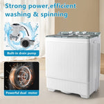 ZUN Twin Tub with Built-in Drain Pump XPB65-2288S 26Lbs Semi-automatic Twin Tube Washing Machine for 86281079