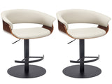 Faux Leather Wooden Adjustable Bar Stools, 360 Degree Swivel Bar Chair with Backs,Bar height Couner W2195P414780