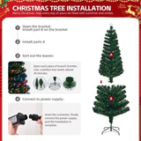 6 FT Pre-lit Christmas Tree, Artificial Fiber Optic Christmas Tree with Lighted Top Star and 220 97014483