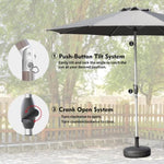 ZUN 10FT Patio Umbrella, Outdoor Table Umbrella with Push Button Tilt and Crank, UV Protection W1859P195943