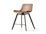 26 in. Swivel Counter Stool - Brown Vegan Leather Seat, Black Metal Frame, 1PC B2751P610243